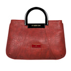Croco Pattern Acrylic Handle Handbag For Womens