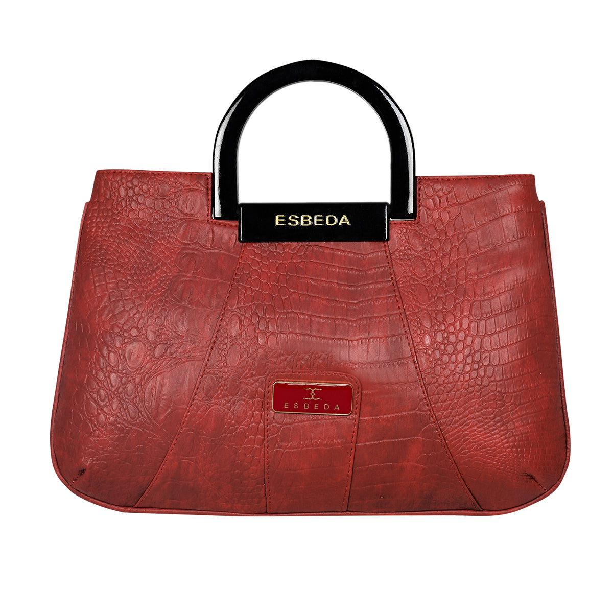 Croco Pattern Acrylic Handle Handbag For Womens