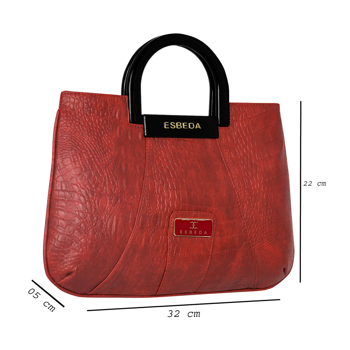 Croco Pattern Acrylic Handle Handbag For Womens