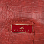 Croco Pattern Acrylic Handle Handbag For Womens