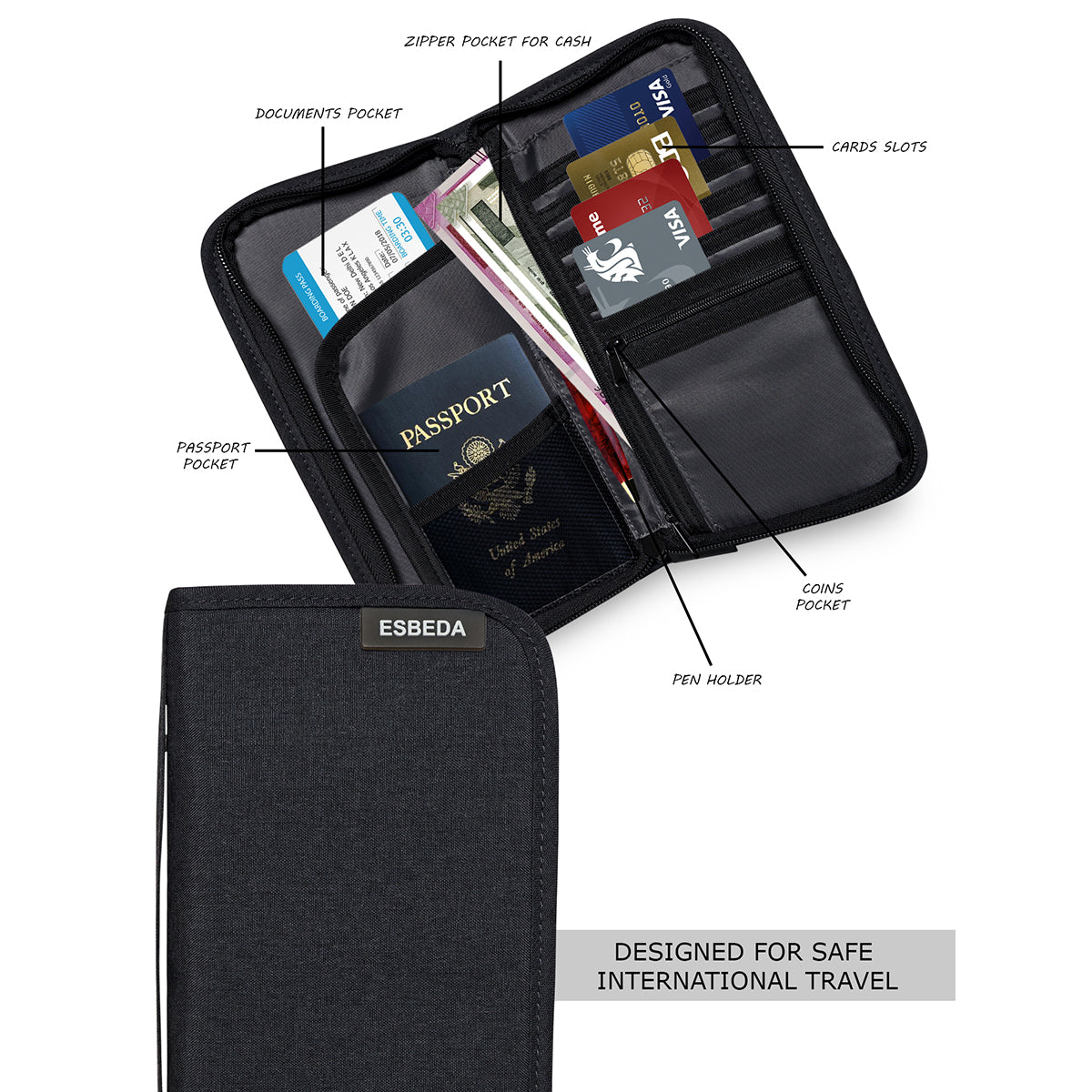 RFID Passport Holder Wallet Case For Unisex Main image