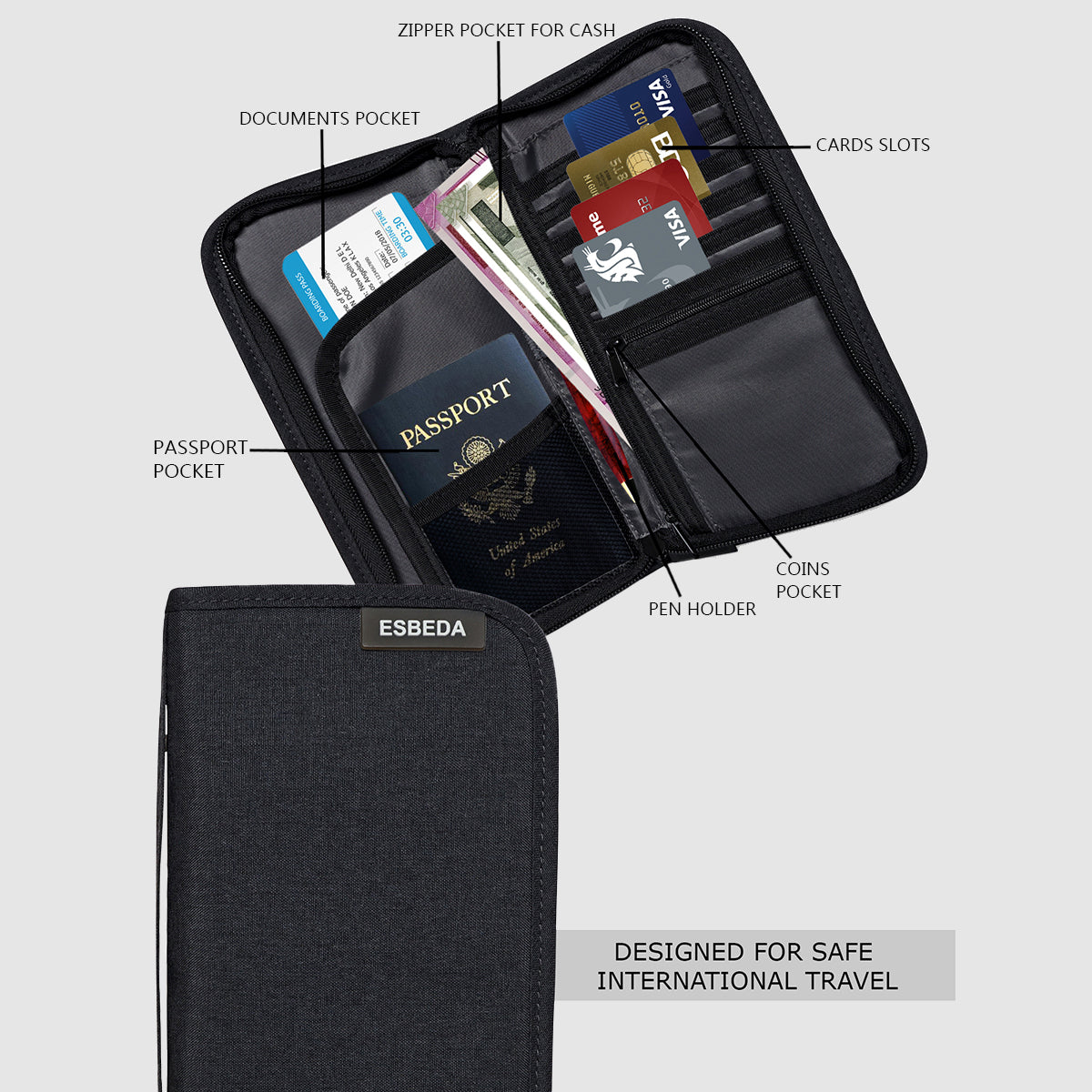 RFID Passport Holder Wallet Case For Unisex Main image