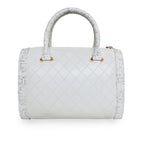 Printed Glitter Top Handle Structured handbag For Womens