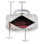 Printed Glitter Top Handle Structured handbag For Womens