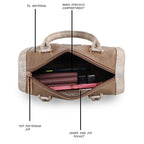Printed Glitter Top Handle Structured handbag For Womens