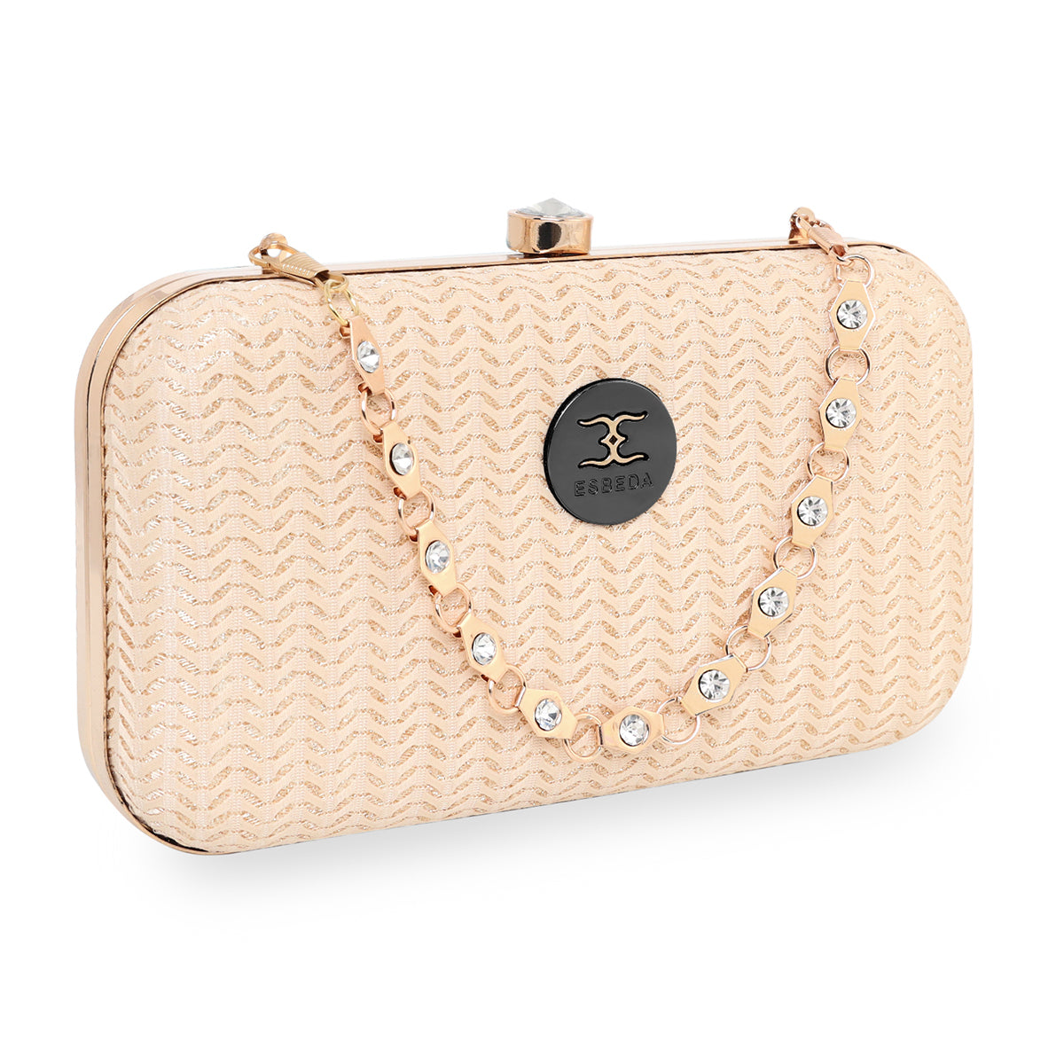 Glitter Shine Oval shape Clutch For Womens