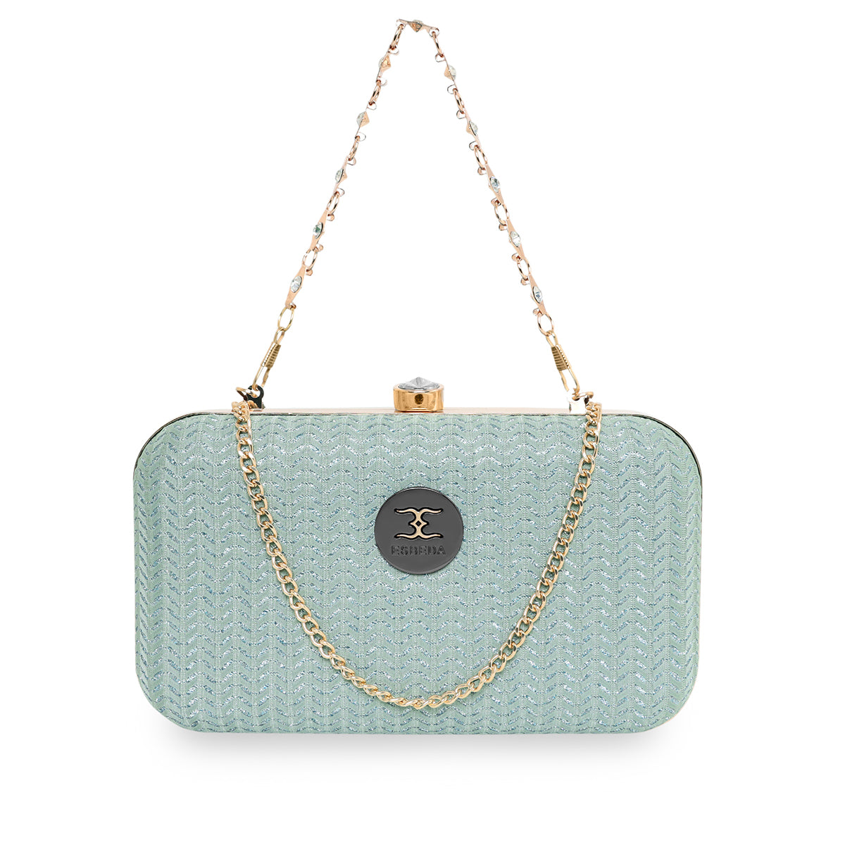 Glitter Shine Oval shape Clutch For Womens