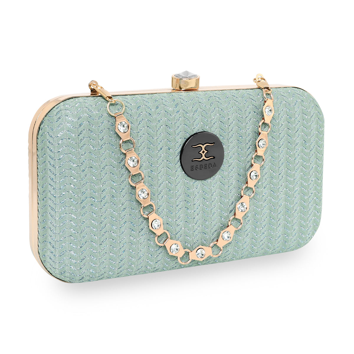 Glitter Shine Oval shape Clutch For Womens