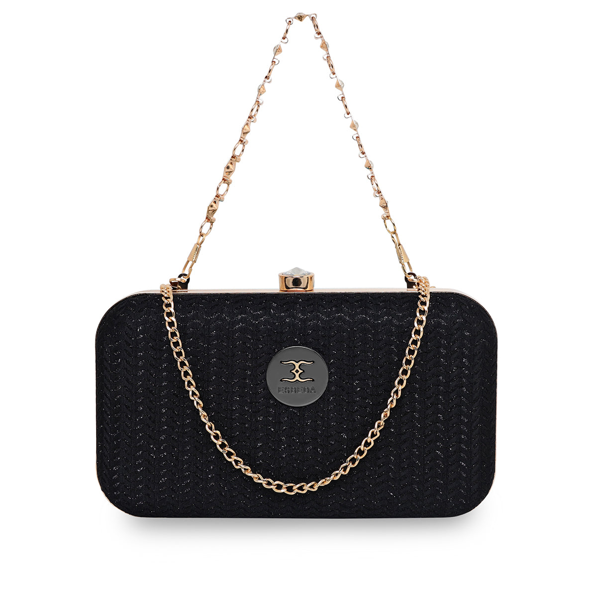 Glitter Shine Oval shape Clutch For Womens