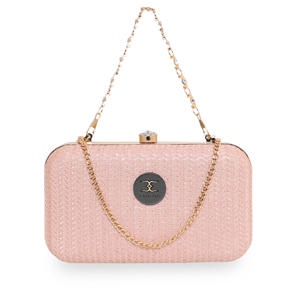 Glitter Shine Oval shape Clutch For Womens