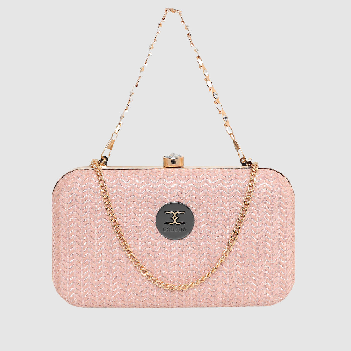 Glitter Shine Oval shape Clutch For Womens