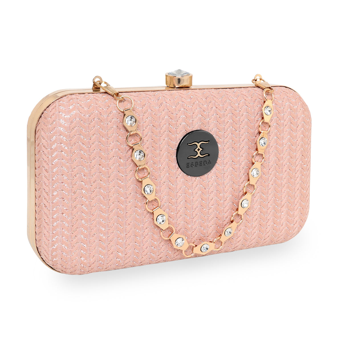 Glitter Shine Oval shape Clutch For Womens