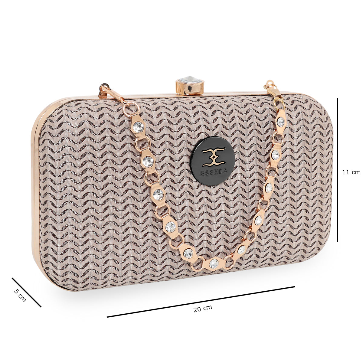 Glitter Shine Oval shape Clutch For Womens