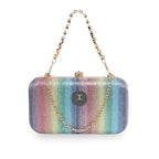 Rainbow Pattern Oval shape Clutch For Womens