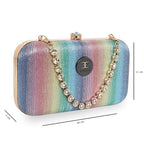Rainbow Pattern Oval shape Clutch For Womens