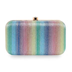 Rainbow Pattern Oval shape Clutch For Womens