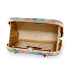Rainbow Pattern Oval shape Clutch For Womens