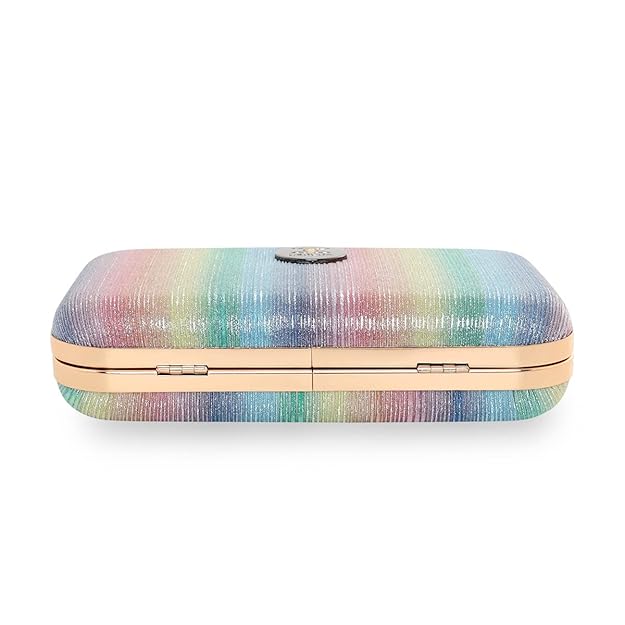 Rainbow Pattern Oval shape Clutch For Womens