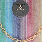 Rainbow Pattern Oval shape Clutch For Womens