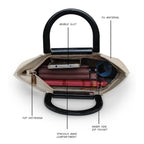 Croco Stripe Pattern Acrylic Handle Handbag For Womens