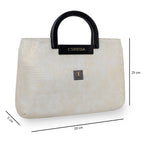 Drymilk Croco Acrylic Handle Handbag For Womens