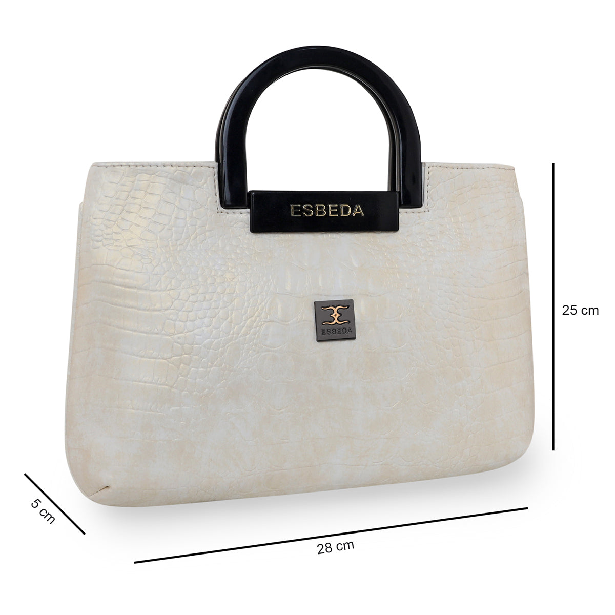 Drymilk Croco Acrylic Handle Handbag For Womens