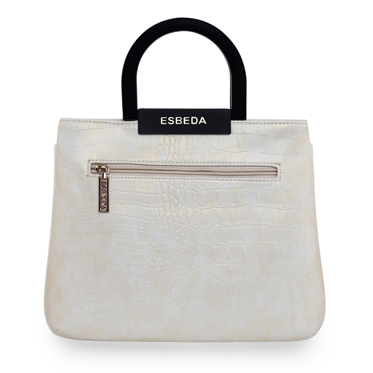 Croco Pattern Acrylic Handle Handbag For Womens
