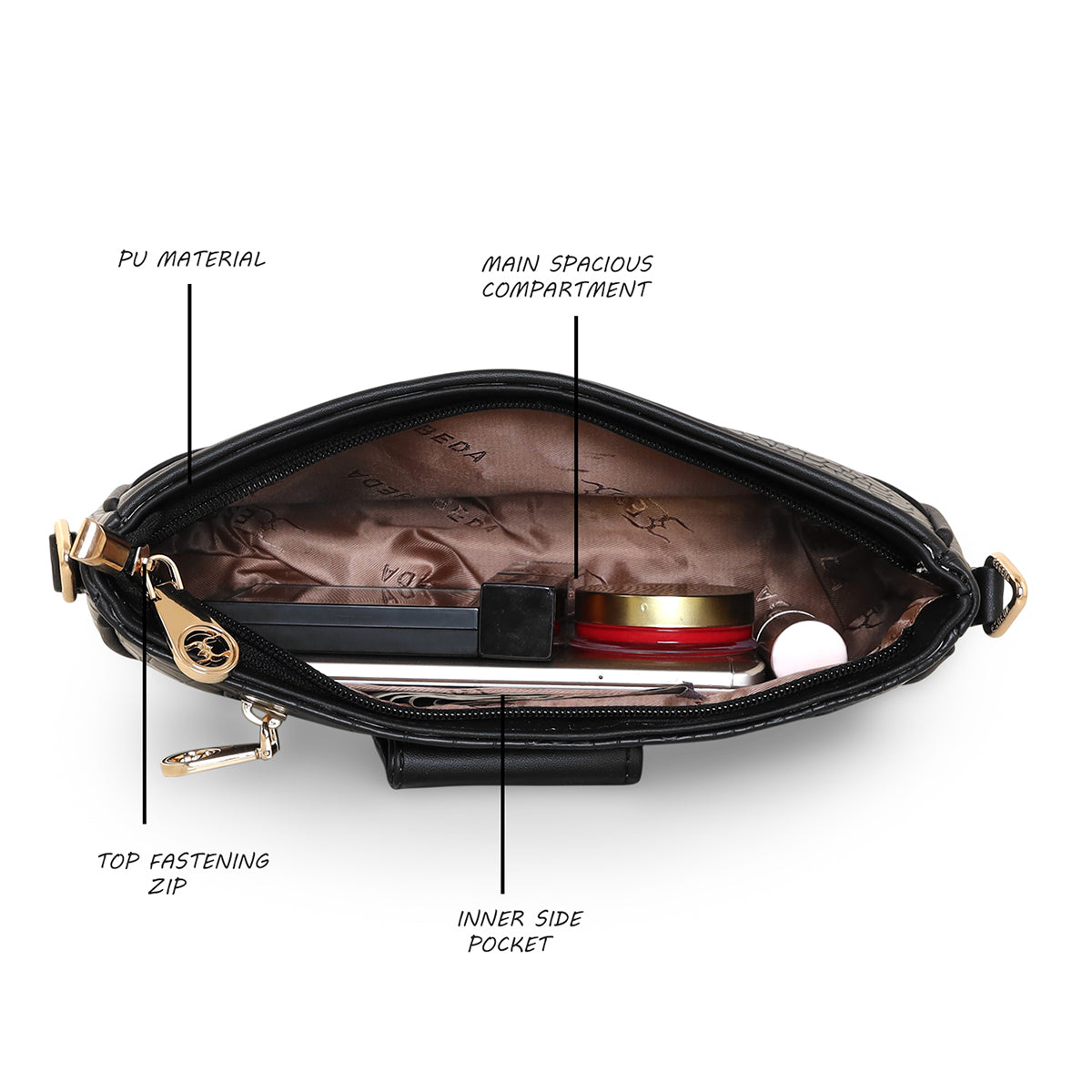 Croco Texture Crossbody Slingbag For Womens