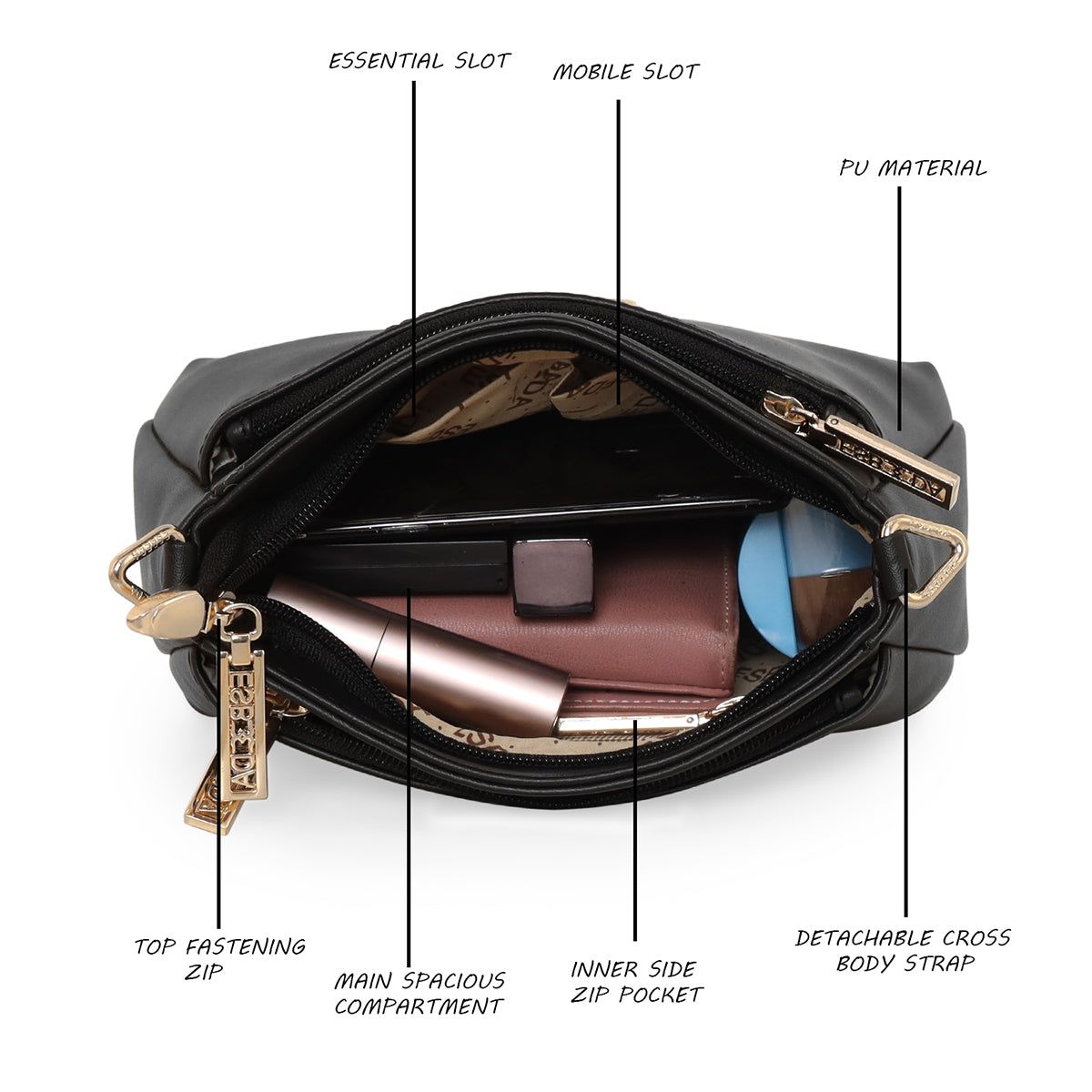 Puller Solid Small Slingbag For Womens