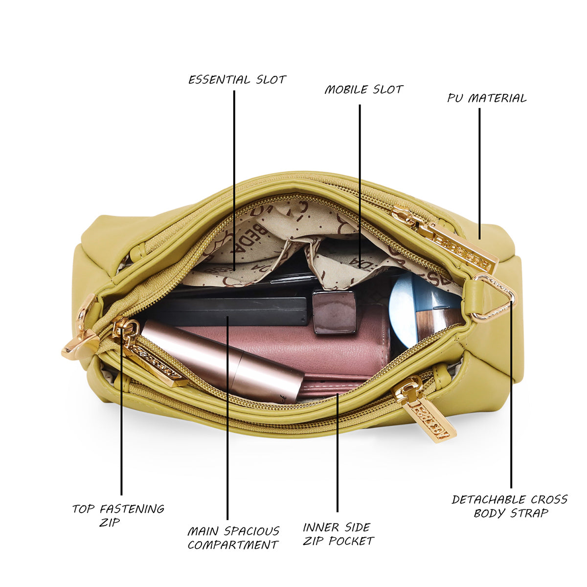 Puller Solid Small Slingbag For Womens