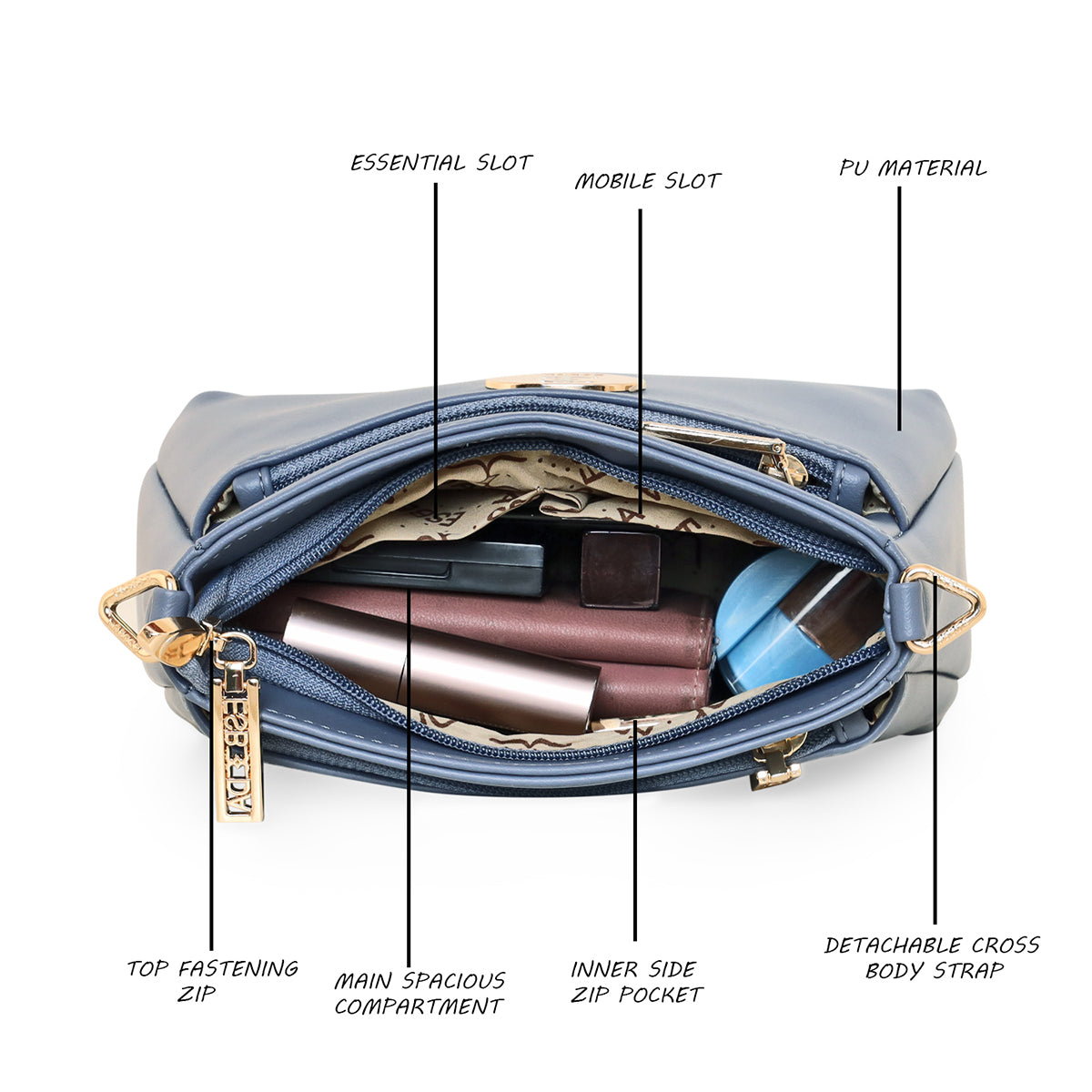 Puller Solid Small Slingbag For Womens