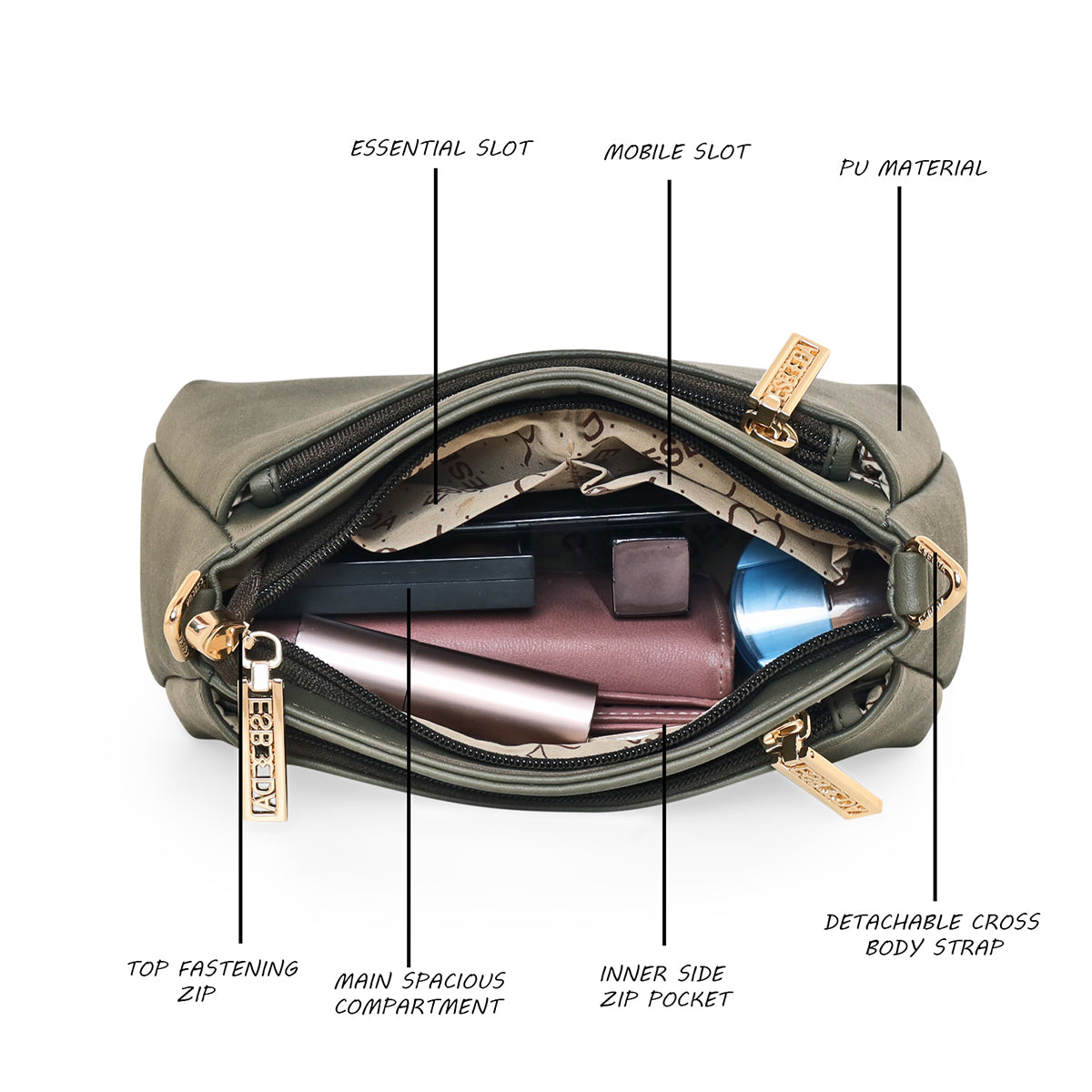 Puller Solid Small Slingbag For Womens