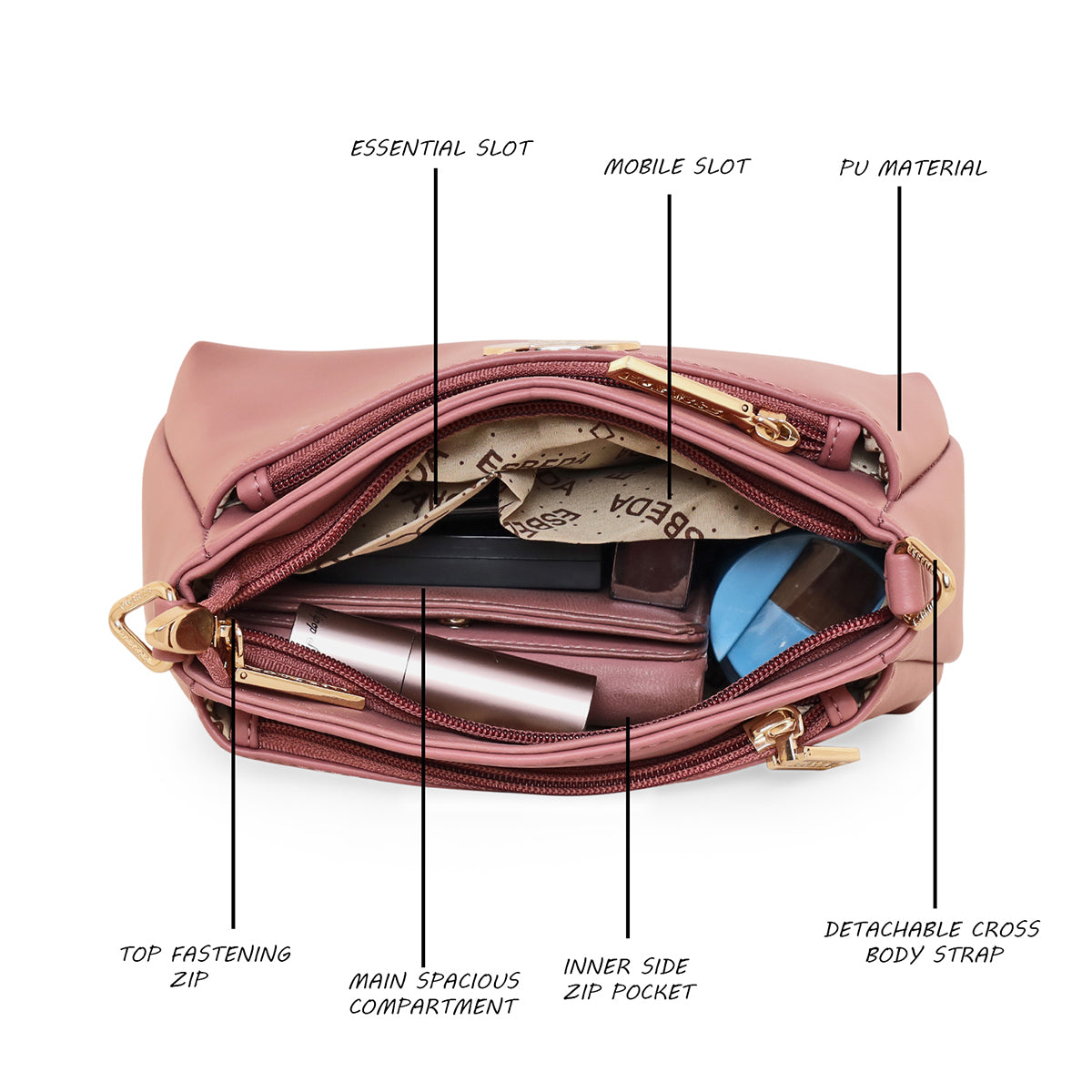 Puller Solid Small Slingbag For Womens