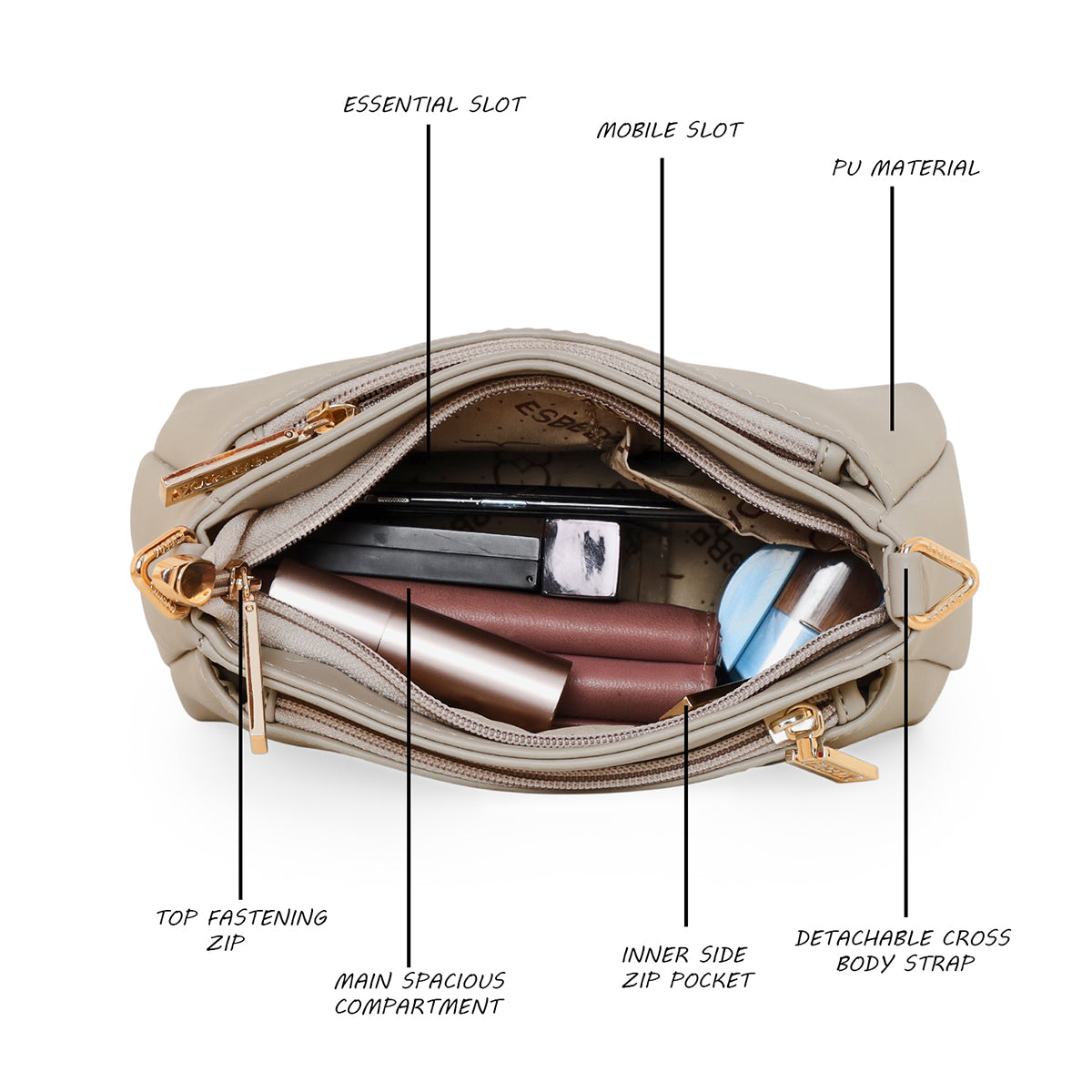 Puller Solid Small Slingbag For Womens
