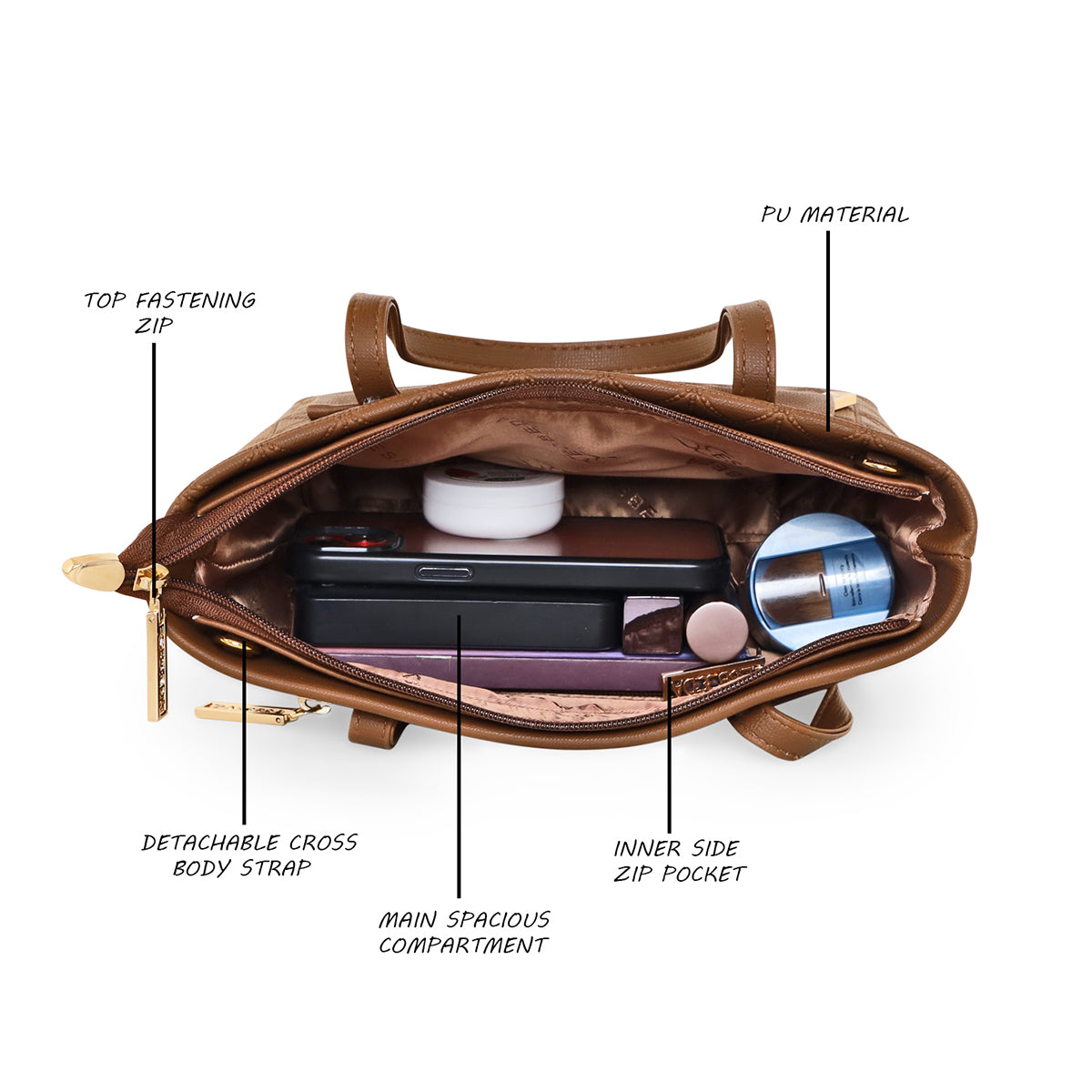 Embossed Texture Small Handbag For Womens