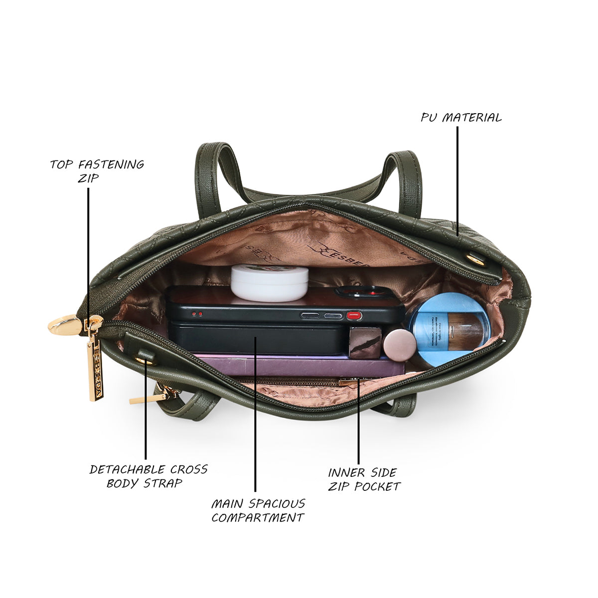 Embossed Texture Small Handbag For Womens