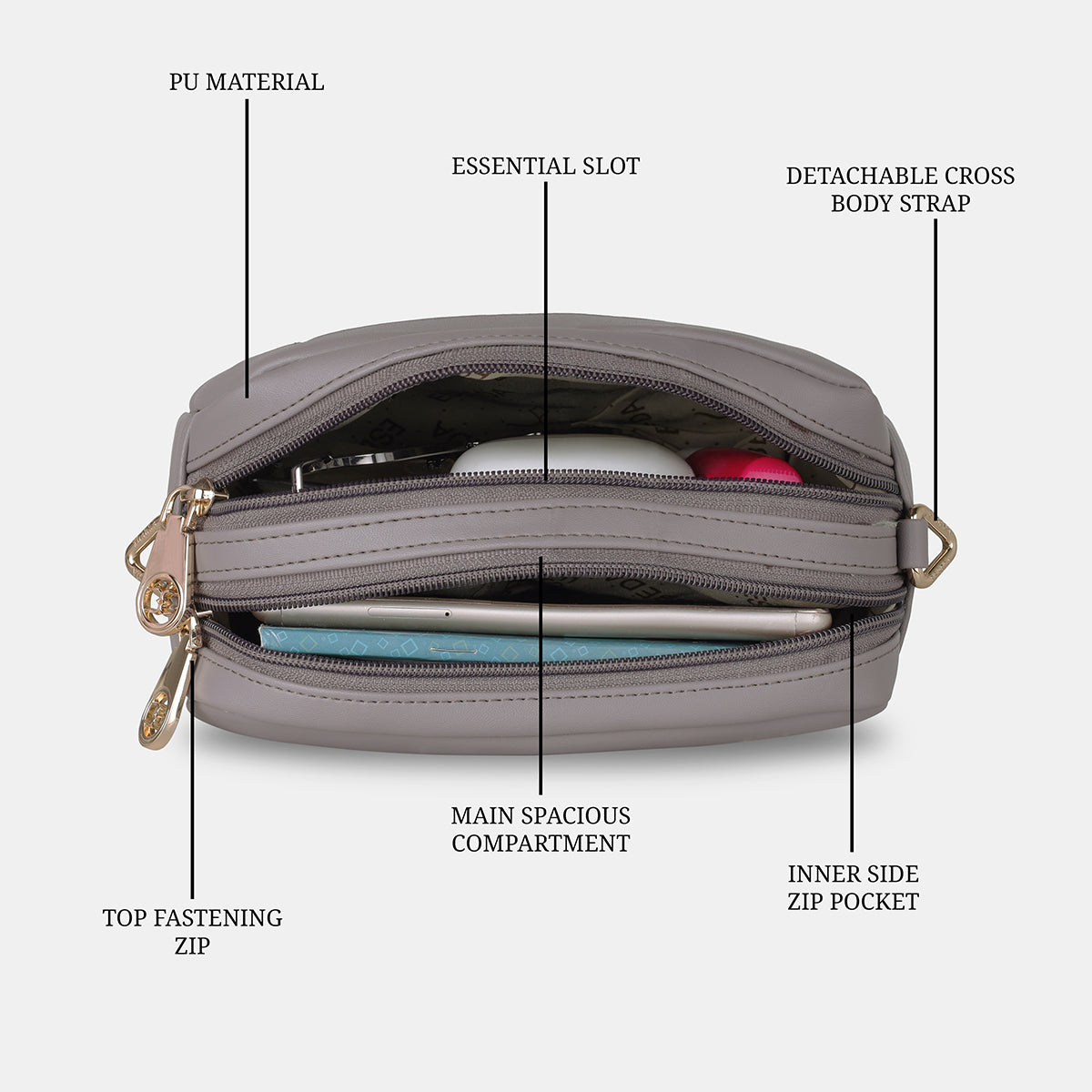 Boxy Shape Small Slingbag For Womens
