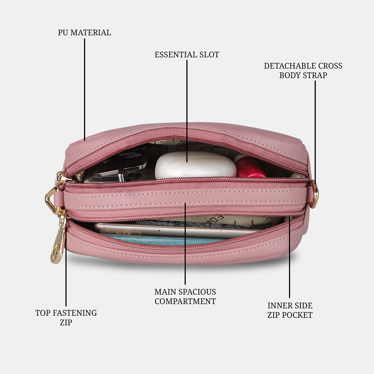 Boxy Shape Small Slingbag For Womens