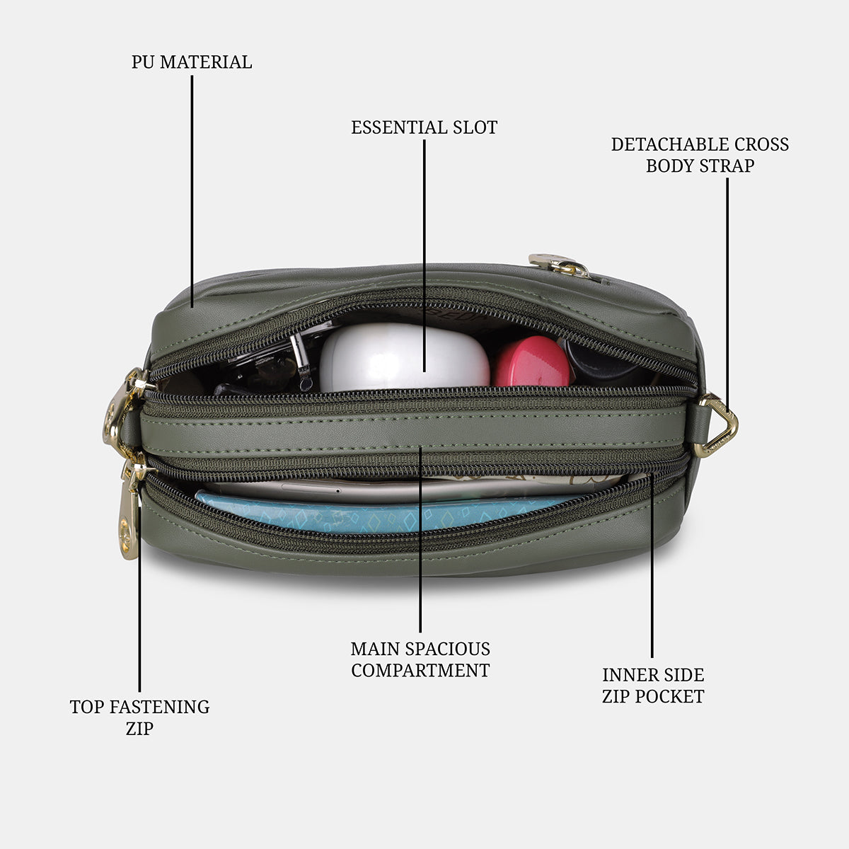Boxy Shape Small Slingbag For Womens