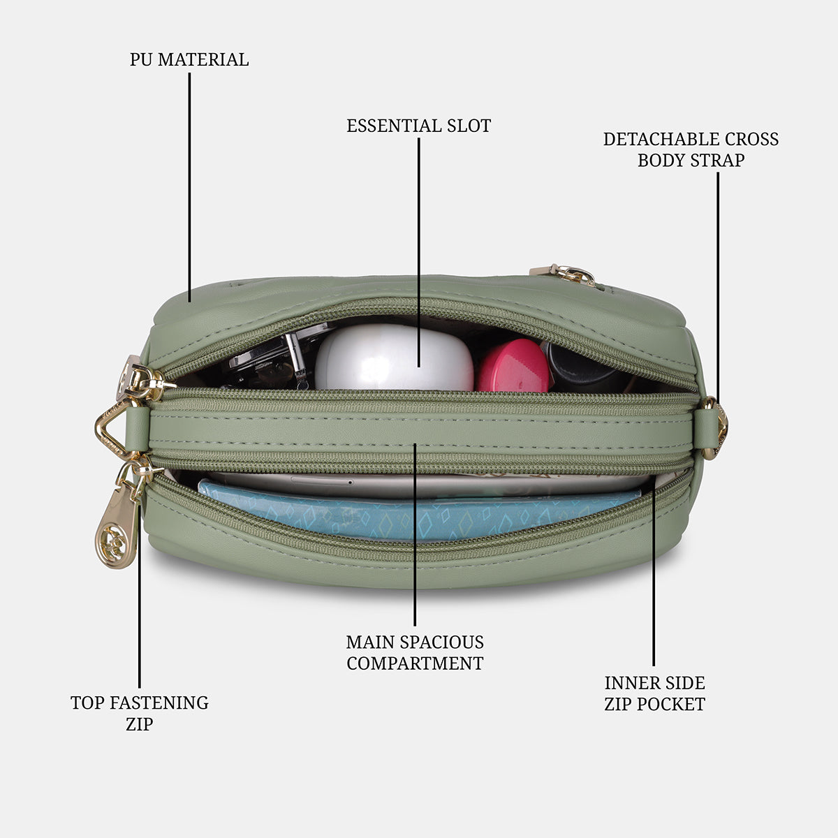 Boxy Shape Small Slingbag For Womens