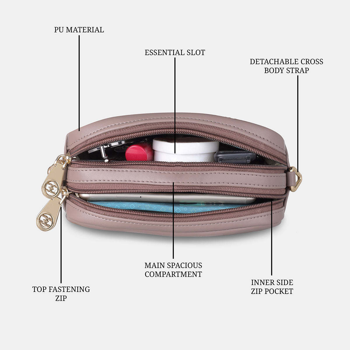 Boxy Shape Small Slingbag For Womens