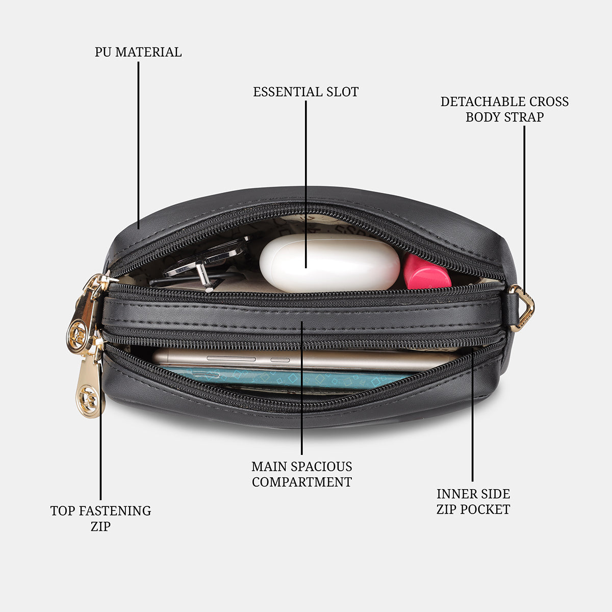 Boxy Shape Small Slingbag For Womens