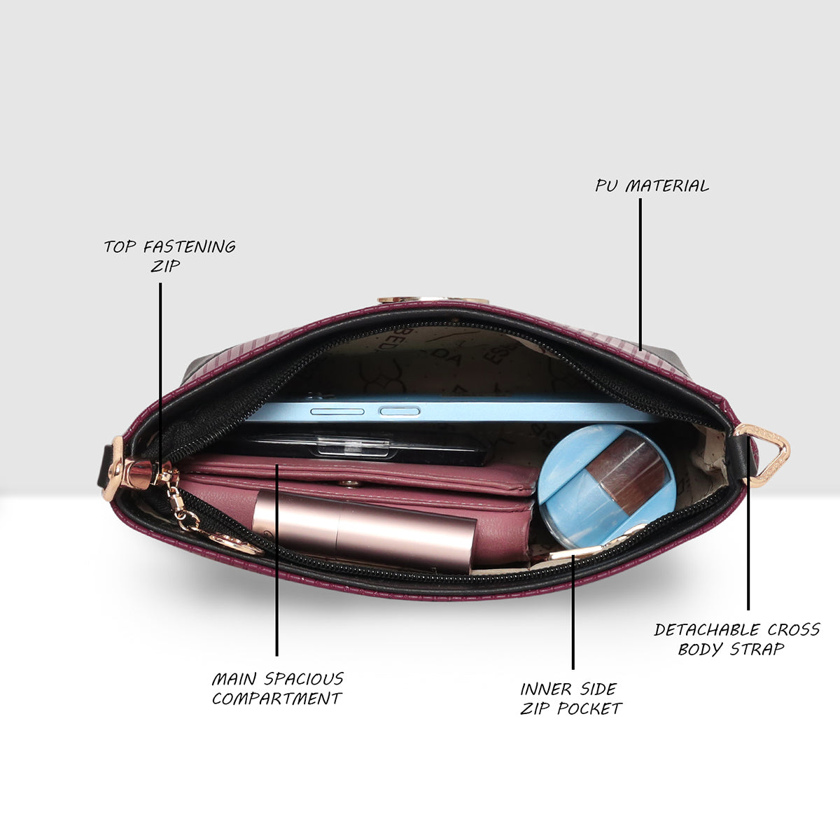 Lightweight Dual Handle Sling Bag For Womens