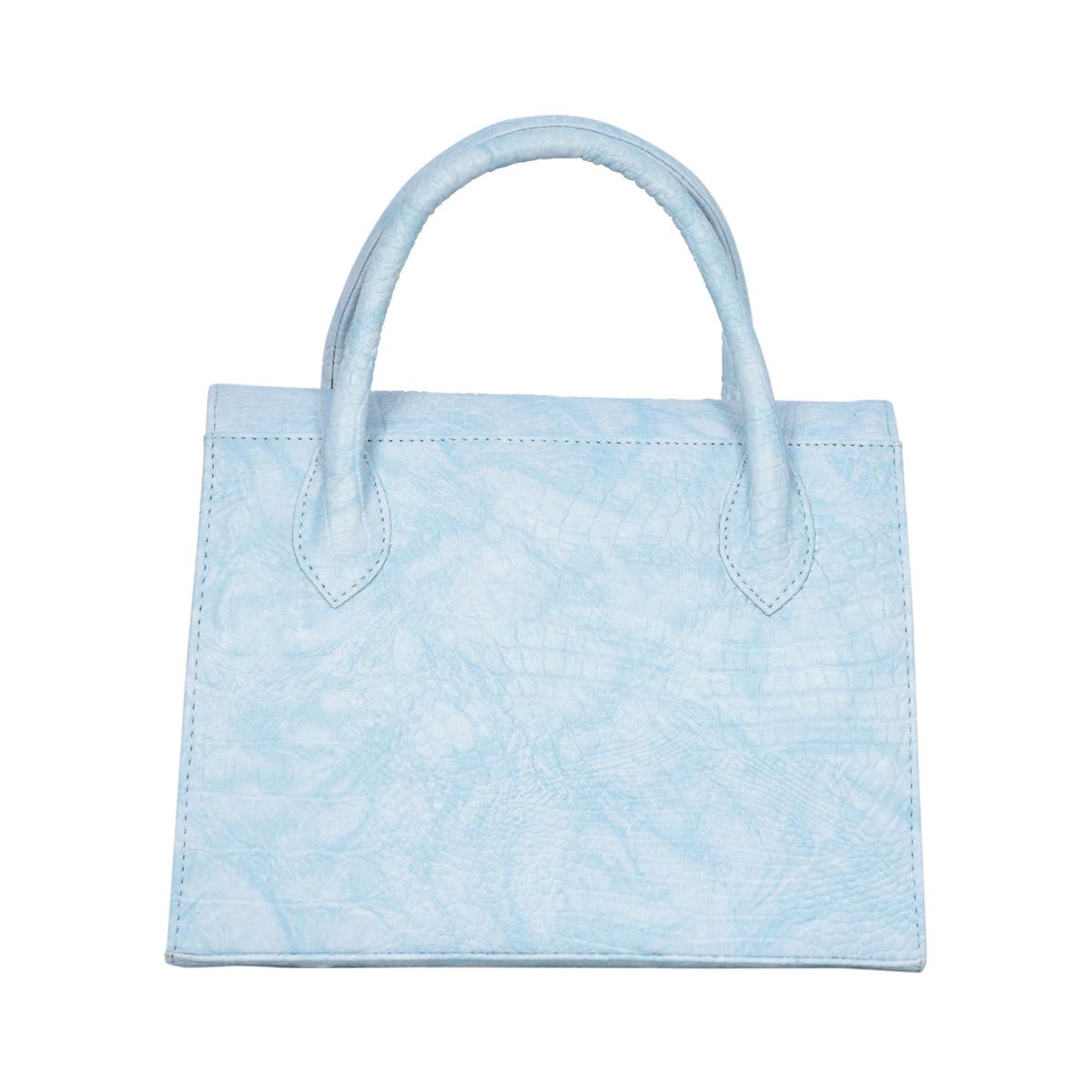 Solid Croco Texture Handbag For Womens