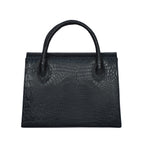 Solid Croco Texture Handbag For Womens