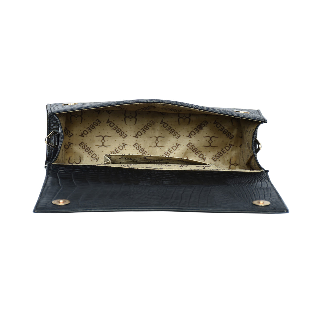 Solid Croco Texture Handbag For Womens
