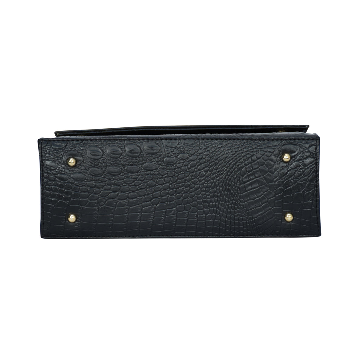 Solid Croco Texture Handbag For Womens