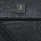 Solid Croco Texture Handbag For Womens