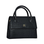 Solid Croco Texture Handbag For Womens