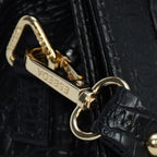 Solid Croco Texture Handbag For Womens
